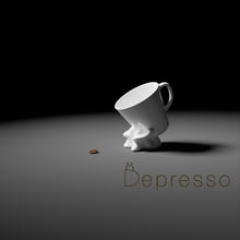 Carica l&#39;immagine nel visualizzatore di Gallery, Depresso: la prima tazzina da caffè un po&#39; triste
